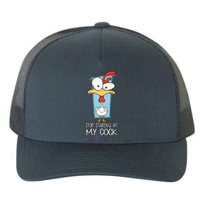 Funny Offensive Stop Staring At My Cock Yupoong Adult 5-Panel Trucker Hat