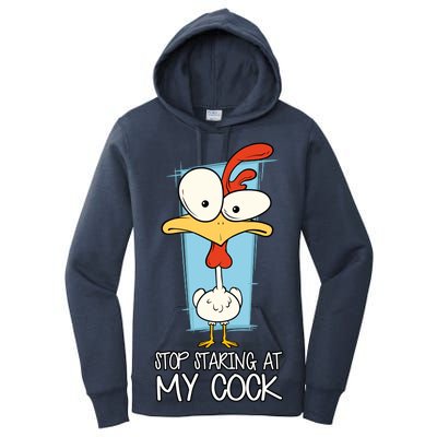 Funny Offensive Stop Staring At My Cock Women's Pullover Hoodie