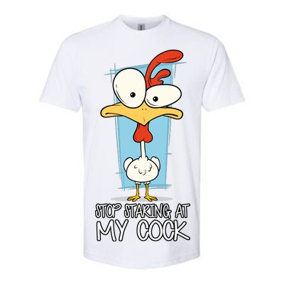 Funny Offensive Stop Staring At My Cock Softstyle® CVC T-Shirt