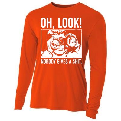 Funny Oh Look Nobody Gives A Shit Cooling Performance Long Sleeve Crew