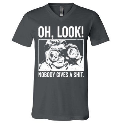 Funny Oh Look Nobody Gives A Shit V-Neck T-Shirt