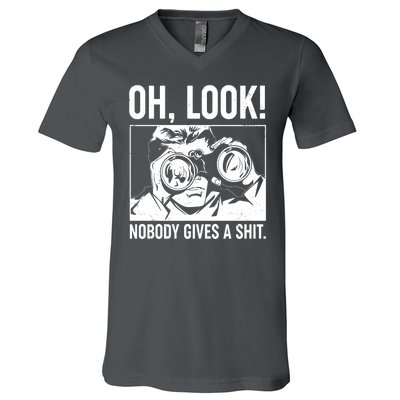 Funny Oh Look Nobody Gives A Shit V-Neck T-Shirt