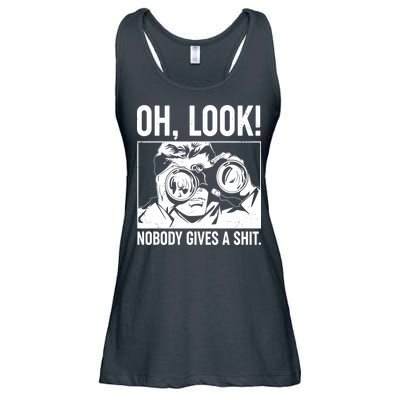 Funny Oh Look Nobody Gives A Shit Ladies Essential Flowy Tank