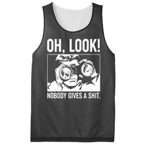 Funny Oh Look Nobody Gives A Shit Mesh Reversible Basketball Jersey Tank