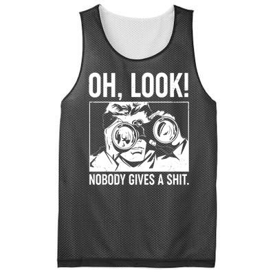 Funny Oh Look Nobody Gives A Shit Mesh Reversible Basketball Jersey Tank