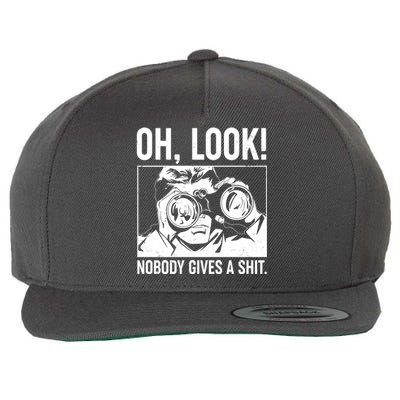 Funny Oh Look Nobody Gives A Shit Wool Snapback Cap