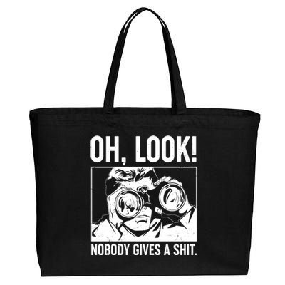 Funny Oh Look Nobody Gives A Shit Cotton Canvas Jumbo Tote