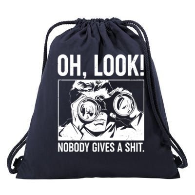 Funny Oh Look Nobody Gives A Shit Drawstring Bag