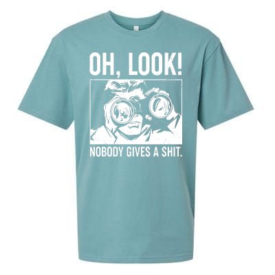 Funny Oh Look Nobody Gives A Shit Sueded Cloud Jersey T-Shirt