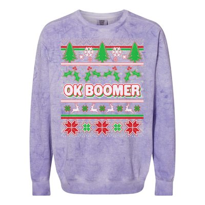 Funny OK Boomer Ugly Christmas Colorblast Crewneck Sweatshirt