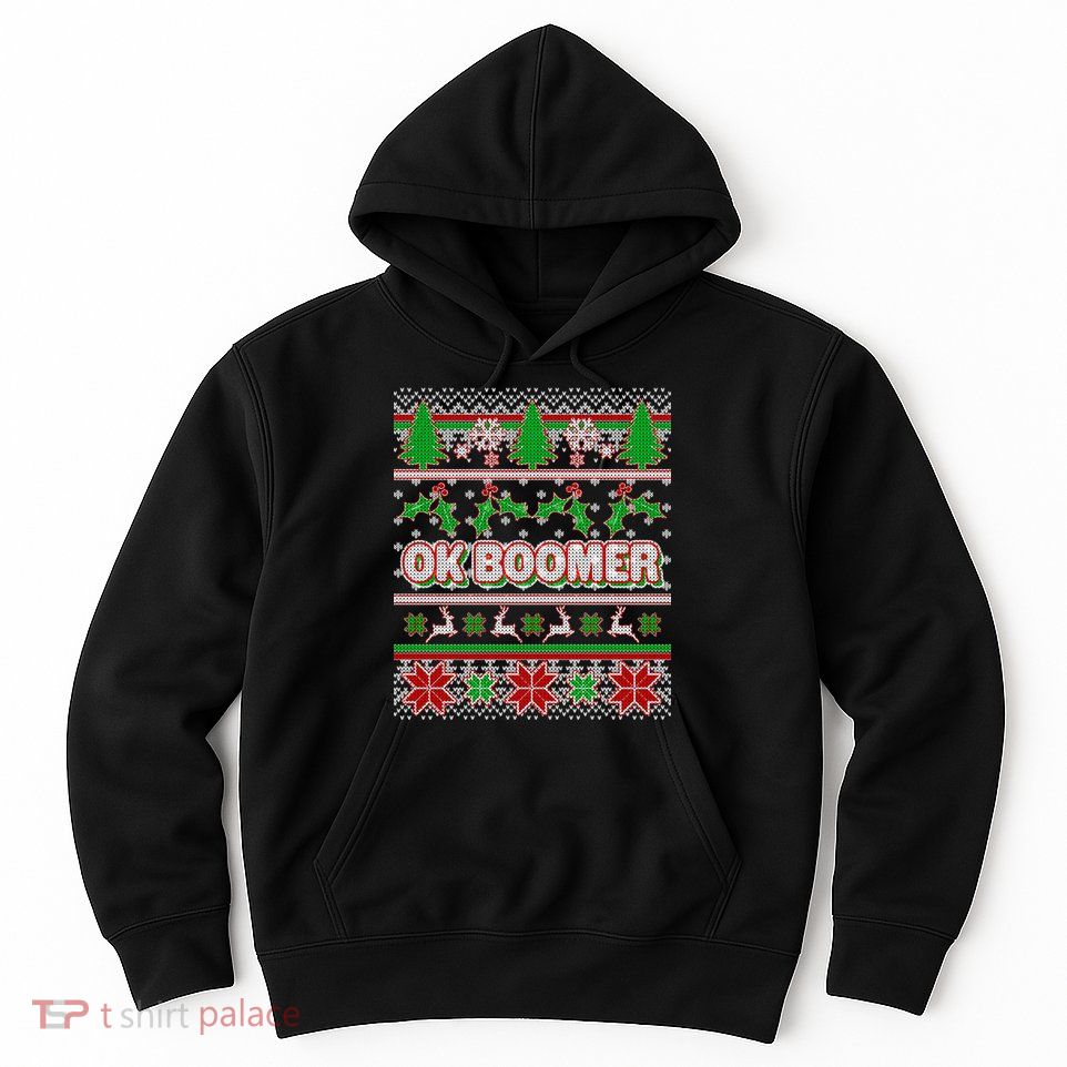 Funny OK Boomer Ugly Christmas Hoodie