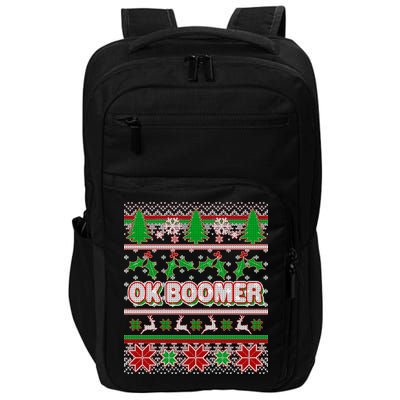 Funny OK Boomer Ugly Christmas Impact Tech Backpack