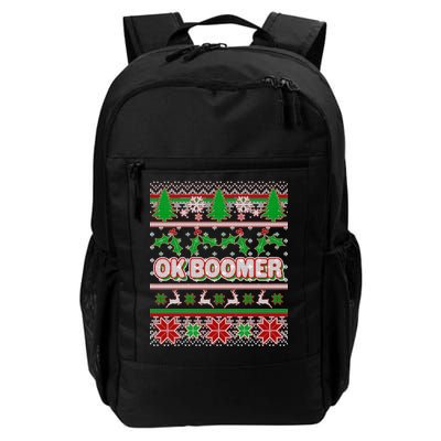 Funny OK Boomer Ugly Christmas Daily Commute Backpack