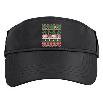 Funny OK Boomer Ugly Christmas Adult Drive Performance Visor
