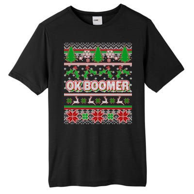 Funny OK Boomer Ugly Christmas Tall Fusion ChromaSoft Performance T-Shirt