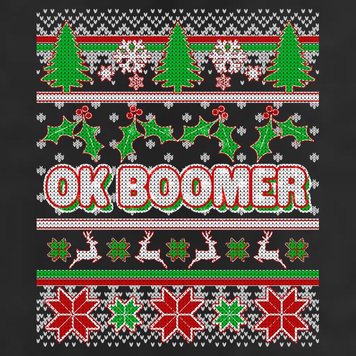 Funny OK Boomer Ugly Christmas 11oz C Handle Ceramic Mug