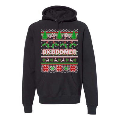 Funny OK Boomer Ugly Christmas Premium Hoodie