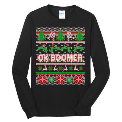 Funny OK Boomer Ugly Christmas Tall Long Sleeve T-Shirt