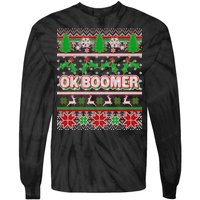 Funny OK Boomer Ugly Christmas Tie-Dye Long Sleeve Shirt