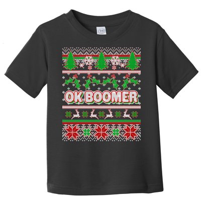 Funny OK Boomer Ugly Christmas Toddler T-Shirt