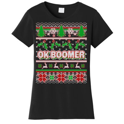 Funny OK Boomer Ugly Christmas Women's T-Shirt