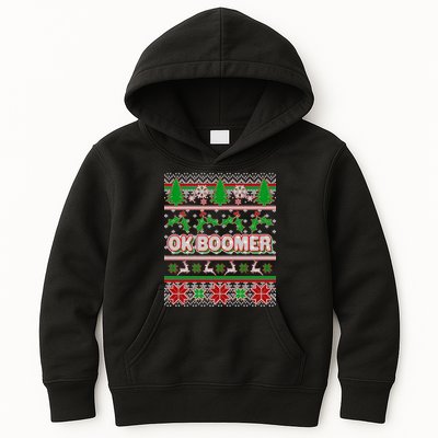 Funny OK Boomer Ugly Christmas Kids Hoodie