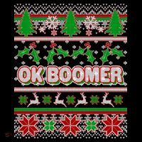 Funny OK Boomer Ugly Christmas Wool Snapback Cap