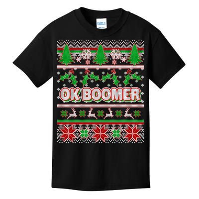 Funny OK Boomer Ugly Christmas Kids T-Shirt