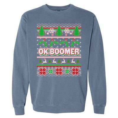 Funny OK Boomer Ugly Christmas Garment-Dyed Sweatshirt