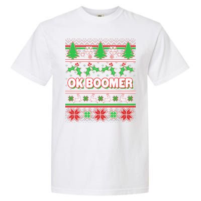 Funny OK Boomer Ugly Christmas Garment-Dyed Heavyweight T-Shirt