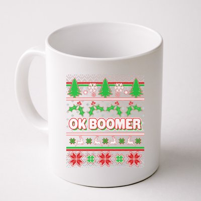 Funny OK Boomer Ugly Christmas Coffee Mug