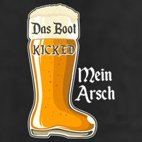 Funny Oktoberfest Das Boot Kicked Mein Arsch 7 Panel Mesh Trucker Snapback Hat