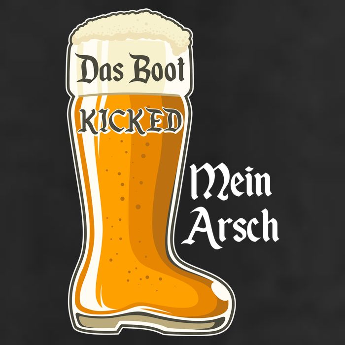 Funny Oktoberfest Das Boot Kicked Mein Arsch 7 Panel Mesh Trucker Snapback Hat