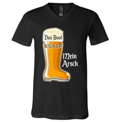 Funny Oktoberfest Das Boot Kicked Mein Arsch V-Neck T-Shirt