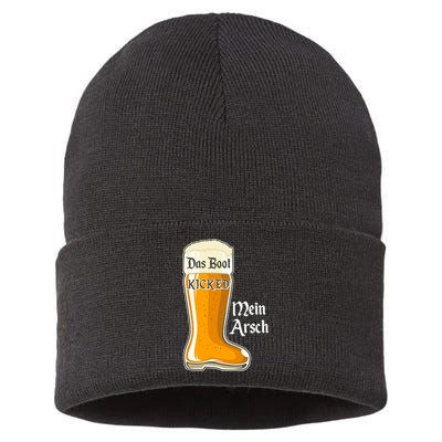 Funny Oktoberfest Das Boot Kicked Mein Arsch Sustainable Knit Beanie