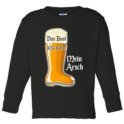 Funny Oktoberfest Das Boot Kicked Mein Arsch Toddler Long Sleeve Shirt