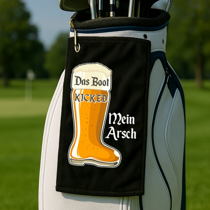 Funny Oktoberfest Das Boot Kicked Mein Arsch Golf Towel