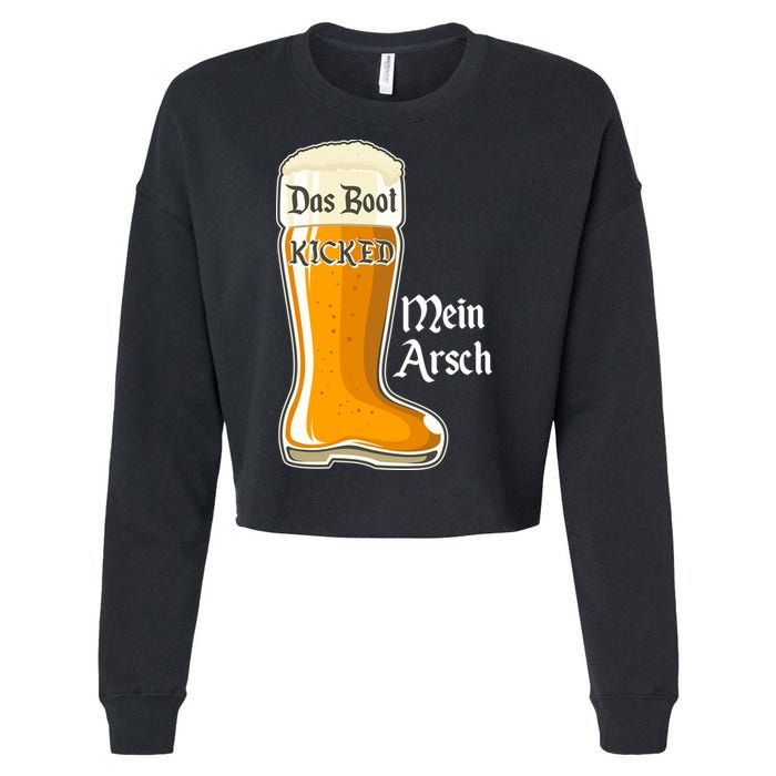 Funny Oktoberfest Das Boot Kicked Mein Arsch Cropped Pullover Crew