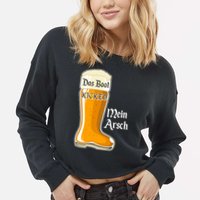Funny Oktoberfest Das Boot Kicked Mein Arsch Cropped Pullover Crew