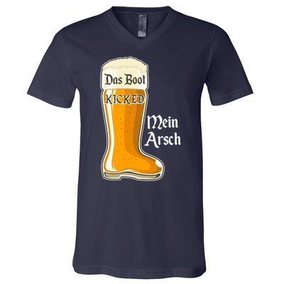 Funny Oktoberfest Das Boot Kicked Mein Arsch V-Neck T-Shirt