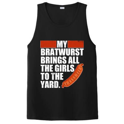Funny Oktoberfest My Bratwurst Brings All the Girls to the Yard PosiCharge Competitor Tank