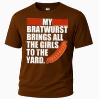 Funny Oktoberfest My Bratwurst Brings All the Girls to the Yard Cooling Performance Crew T-Shirt