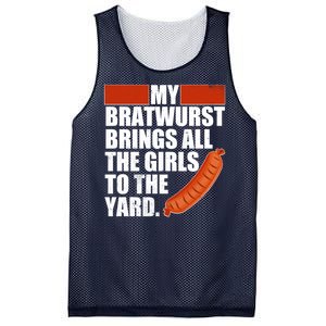 Funny Oktoberfest My Bratwurst Brings All the Girls to the Yard Mesh Reversible Basketball Jersey Tank