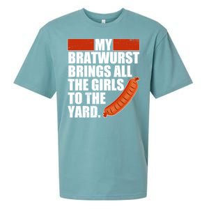 Funny Oktoberfest My Bratwurst Brings All the Girls to the Yard Sueded Cloud Jersey T-Shirt