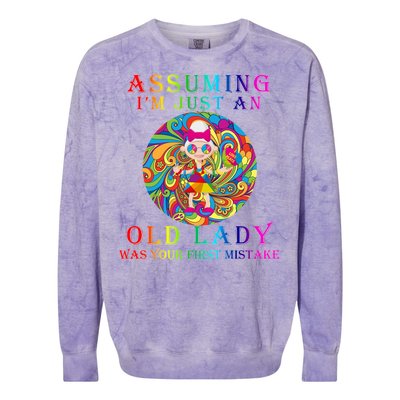 Funny Old Lady Colorblast Crewneck Sweatshirt