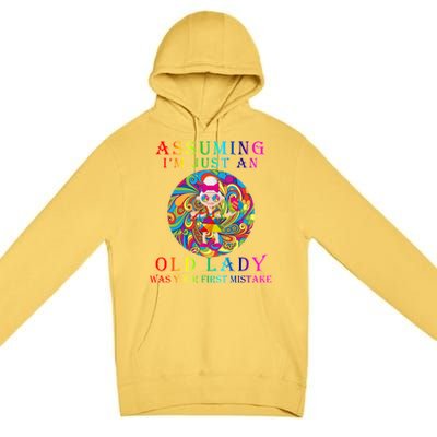 Funny Old Lady Premium Pullover Hoodie