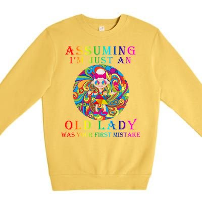 Funny Old Lady Premium Crewneck Sweatshirt