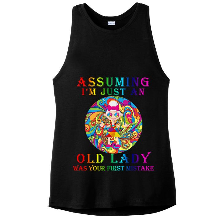Funny Old Lady Ladies PosiCharge Tri-Blend Wicking Tank