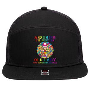 Funny Old Lady 7 Panel Mesh Trucker Snapback Hat