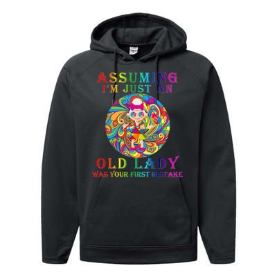 Funny Old Lady Performance Fleece Hoodie